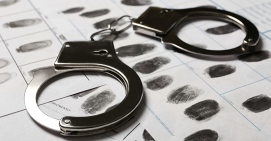 handcuffs and fingerprints